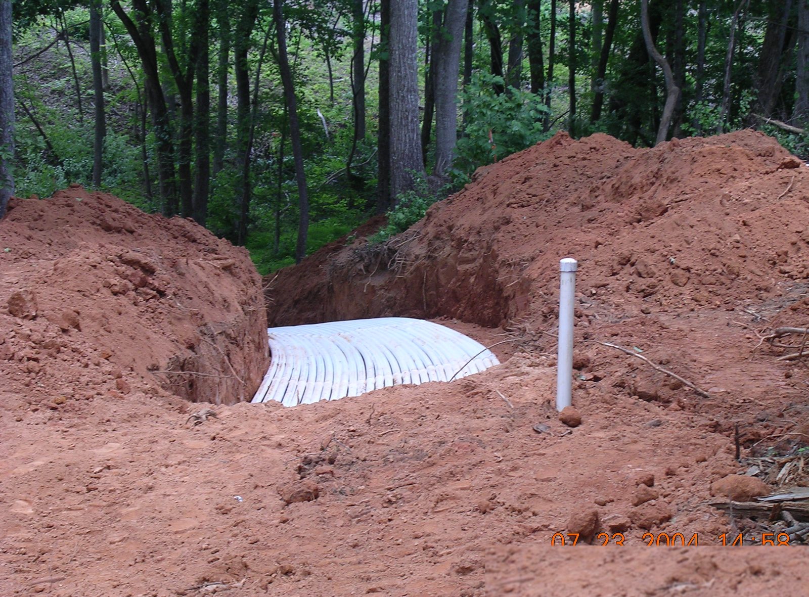 Septic system drain field installation at a rural Blue Earth County property